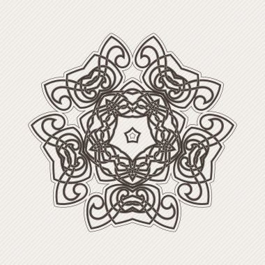 Vektör mandala. Gotik dantel dövme. Keskin köşeli Kelt örgüsü.