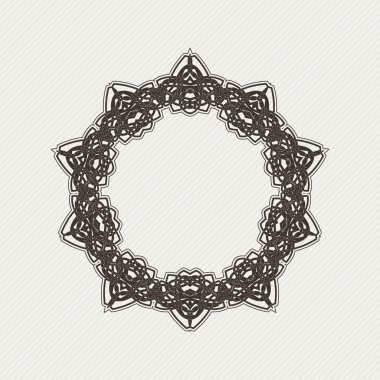 Vektör sınırı. Gotik dantel dövme. Keskin köşeli Kelt örgüsü.