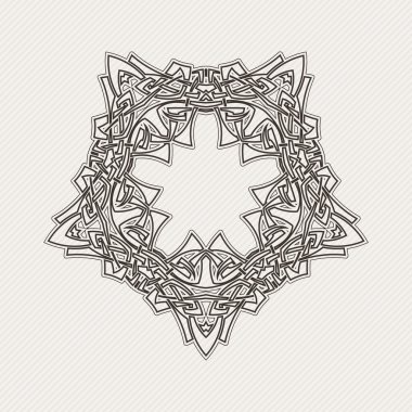 Vektör mandala. Gotik dantel dövme. Keskin köşeli Kelt örgüsü.