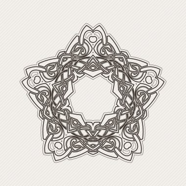 Vektör mandala. Gotik dantel dövme. Keskin köşeli Kelt örgüsü.