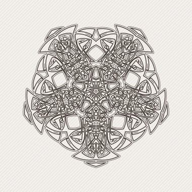 Vektör mandala. Gotik dantel dövme. Keskin köşeli Kelt örgüsü.