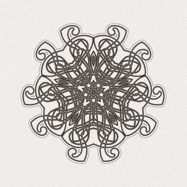 Vektör mandala. Gotik dantel dövme. Keskin köşeli Kelt örgüsü.