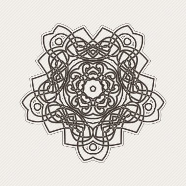 Vektör mandala. Gotik dantel dövme. Keskin köşeli Kelt örgüsü.
