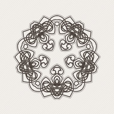 Vektör mandala. Gotik dantel dövme. Keskin köşeli Kelt örgüsü.