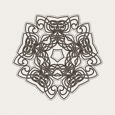 Vektör mandala. Gotik dantel dövme. Keskin köşeli Kelt örgüsü.
