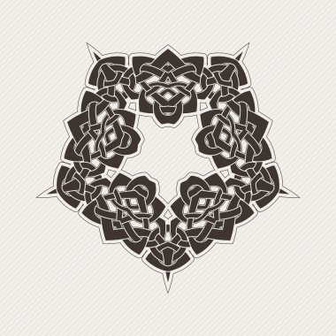 Vektör mandala. Gotik dantel dövme. Keskin köşeli Kelt örgüsü.