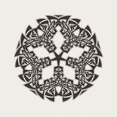 Vektör mandala. Gotik dantel dövme. Keskin köşeli Kelt örgüsü.