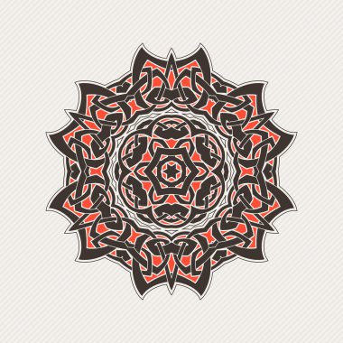 Vektör mandala. Gotik dantel dövme. Keskin köşeli Kelt örgüsü.