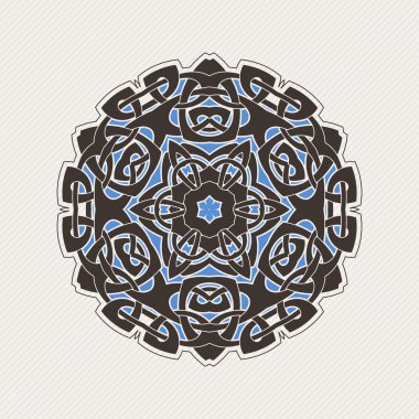 Vektör mandala. Gotik dantel dövme. Keskin köşeli Kelt örgüsü.