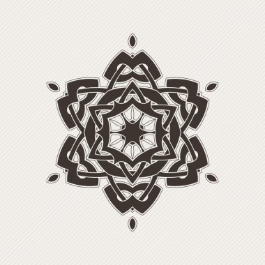 Vektör mandala. Gotik dantel dövme. Keskin köşeli Kelt örgüsü.