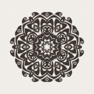 Vektör mandala. Gotik dantel dövme. Keskin köşeli Kelt örgüsü.