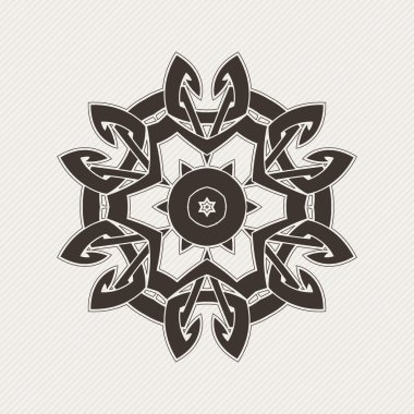 Vektör mandala. Gotik dantel dövme. Keskin köşeli Kelt örgüsü.