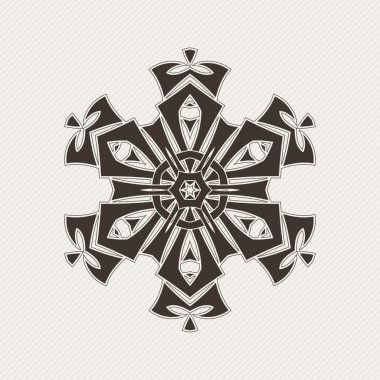 Vektör mandala. Gotik dantel dövme. Keskin köşeli Kelt örgüsü.