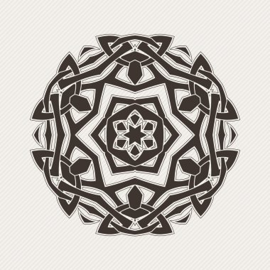 Vektör mandala. Gotik dantel dövme. Keskin köşeli Kelt örgüsü.