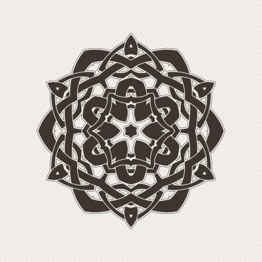 Vektör mandala. Gotik dantel dövme. Keskin köşeli Kelt örgüsü.