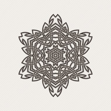 Vektör mandala. Gotik dantel dövme. Keskin köşeli Kelt örgüsü.