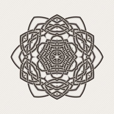 Vektör mandala. Gotik dantel dövme. Keskin köşeli Kelt örgüsü.