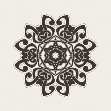 Vektör mandala. Gotik dantel dövme. Keskin köşeli Kelt örgüsü.