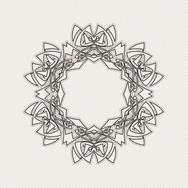 Vektör sınırı. Gotik dantel dövme. Keskin köşeli Kelt örgüsü.