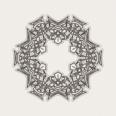 Vektör mandala. Gotik dantel dövme. Keskin köşeli Kelt örgüsü.