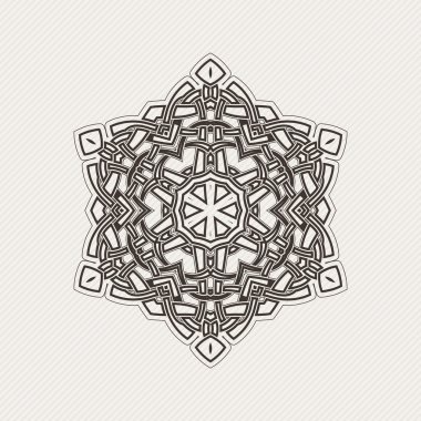 Vektör mandala. Gotik dantel dövme. Keskin köşeli Kelt örgüsü.