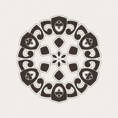 Vektör mandala. Gotik dantel dövme. Keskin köşeli Kelt örgüsü.