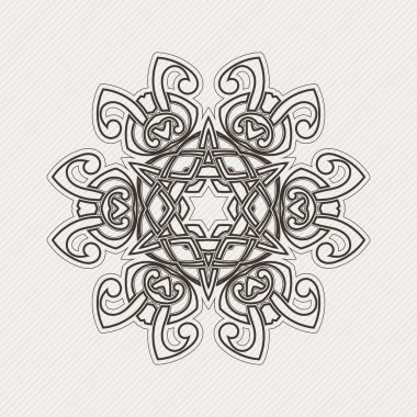 Vektör mandala. Gotik dantel dövme. Keskin köşeli Kelt örgüsü.