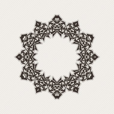 Vektör sınırı. Gotik dantel dövme. Keskin köşeli Kelt örgüsü.