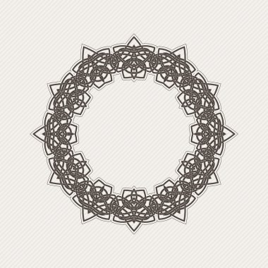 Vektör sınırı. Gotik dantel dövme. Keskin köşeli Kelt örgüsü.
