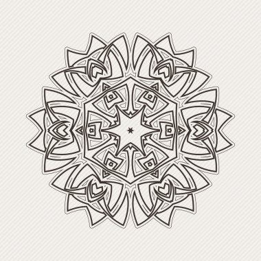Vektör mandala. Gotik dantel dövme. Keskin köşeli Kelt örgüsü.
