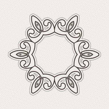 Vektör sınırı. Gotik dantel dövme. Keskin köşeli Kelt örgüsü.