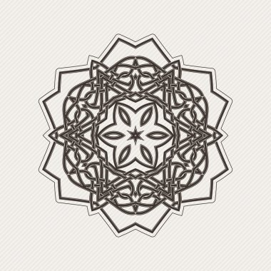 Vektör mandala. Gotik dantel dövme. Keskin köşeli Kelt örgüsü.