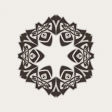 Vektör mandala. Gotik dantel dövme. Keskin köşeli Kelt örgüsü.