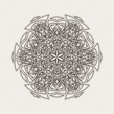 Vektör mandala. Gotik dantel dövme. Keskin köşeli Kelt örgüsü.