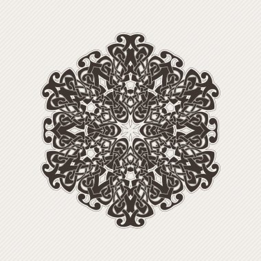 Vektör mandala. Gotik dantel dövme. Keskin köşeli Kelt örgüsü.