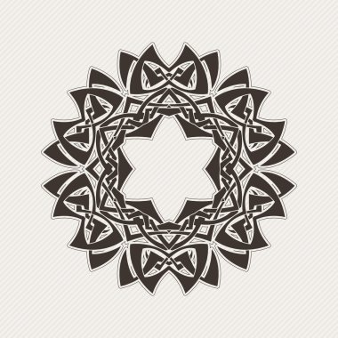 Vektör mandala. Gotik dantel dövme. Keskin köşeli Kelt örgüsü.
