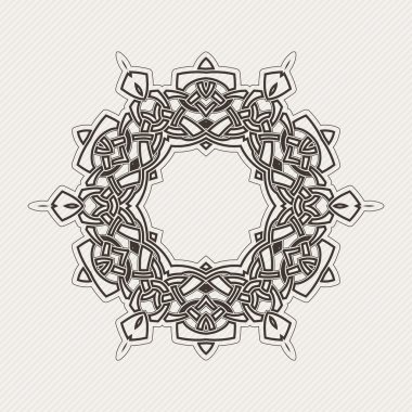 Vektör sınırı. Gotik dantel dövme. Keskin köşeli Kelt örgüsü.