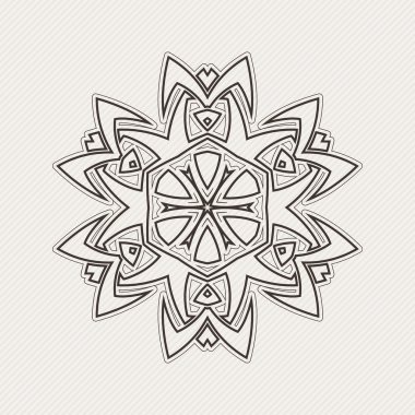 Vektör mandala. Gotik dantel dövme. Keskin köşeli Kelt örgüsü.