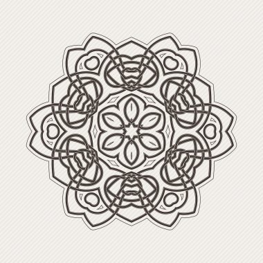 Vektör mandala. Gotik dantel dövme. Keskin köşeli Kelt örgüsü.