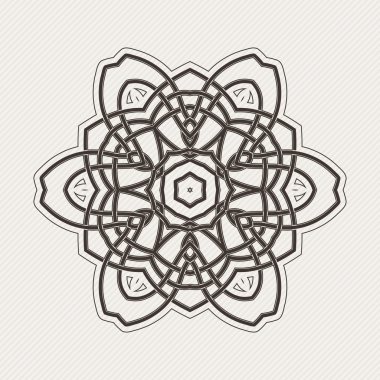 Vektör mandala. Gotik dantel dövme. Keskin köşeli Kelt örgüsü.