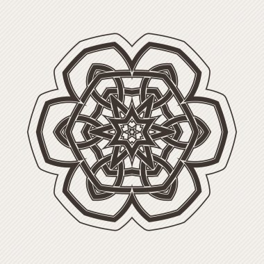 Vektör mandala. Gotik dantel dövme. Keskin köşeli Kelt örgüsü.