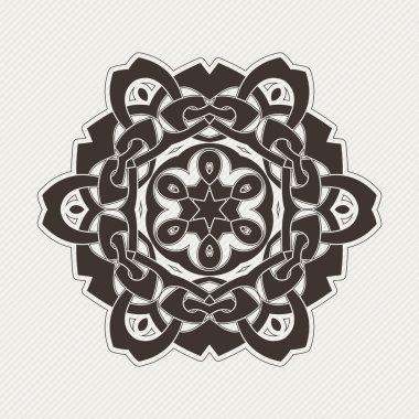 Vektör mandala. Gotik dantel dövme. Keskin köşeli Kelt örgüsü.