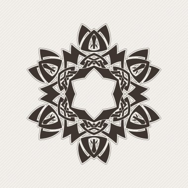 Vektör mandala. Gotik dantel dövme. Keskin köşeli Kelt örgüsü.