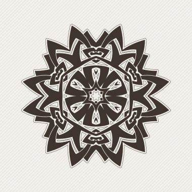 Vektör mandala. Gotik dantel dövme. Keskin köşeli Kelt örgüsü.