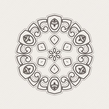 Vektör mandala. Gotik dantel dövme. Keskin köşeli Kelt örgüsü.