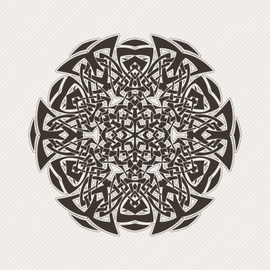 Vektör mandala. Gotik dantel dövme. Keskin köşeli Kelt örgüsü.