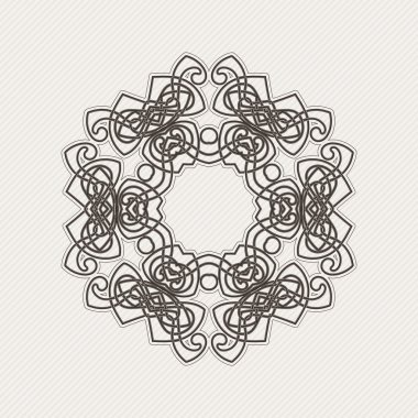 Vektör mandala. Gotik dantel dövme. Keskin köşeli Kelt örgüsü.