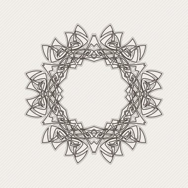 Vektör sınırı. Gotik dantel dövme. Keskin köşeli Kelt örgüsü.