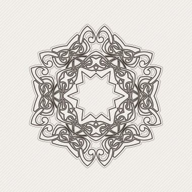 Vektör mandala. Gotik dantel dövme. Keskin köşeli Kelt örgüsü.