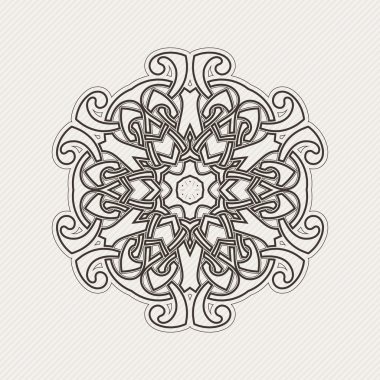 Vektör mandala. Gotik dantel dövme. Keskin köşeli Kelt örgüsü.